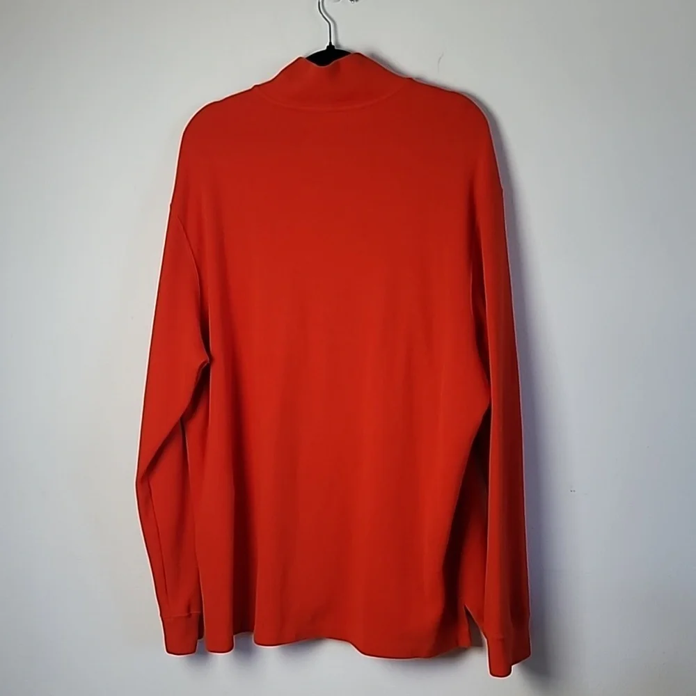 Polo Ralph Lauren Men’s Quarter Zip Pullover XL Orange Long Sleeve Sweater